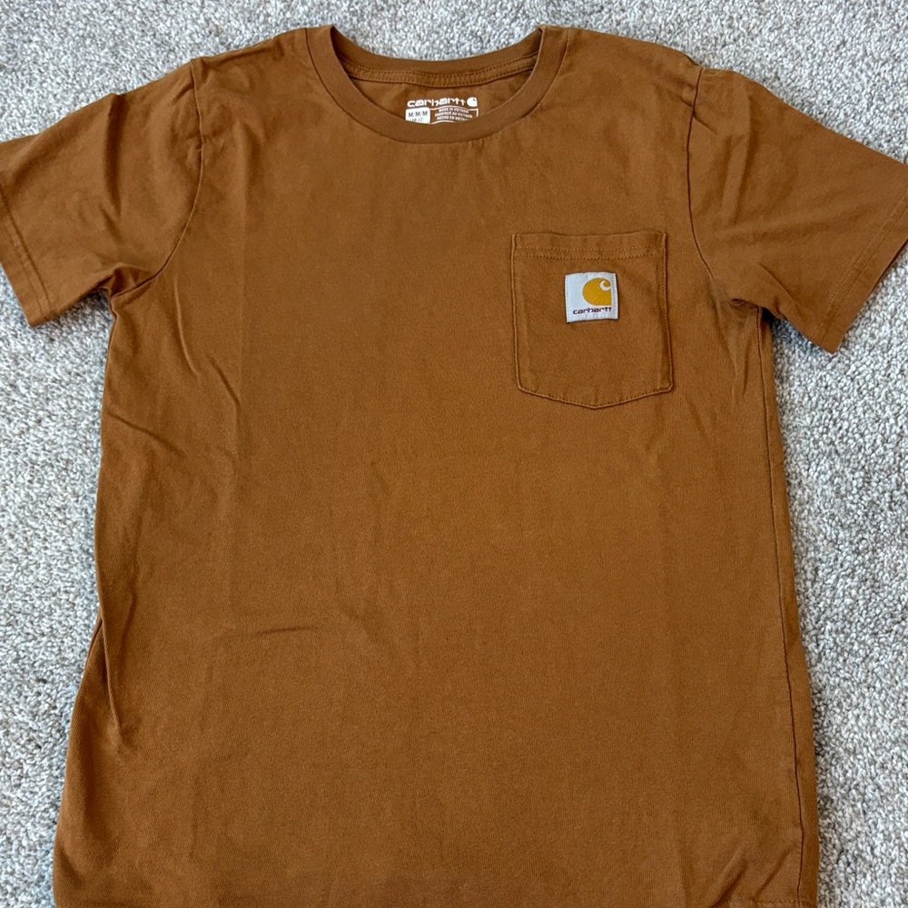 Carhartt Kid’s M Tan Short Sleeve Pocket Tee